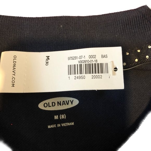 Old Navy Girls Uniform Shirt  Navy Blue Cap Sleeves 3 Button Placket Sz 8 (M) - Picture 8 of 8